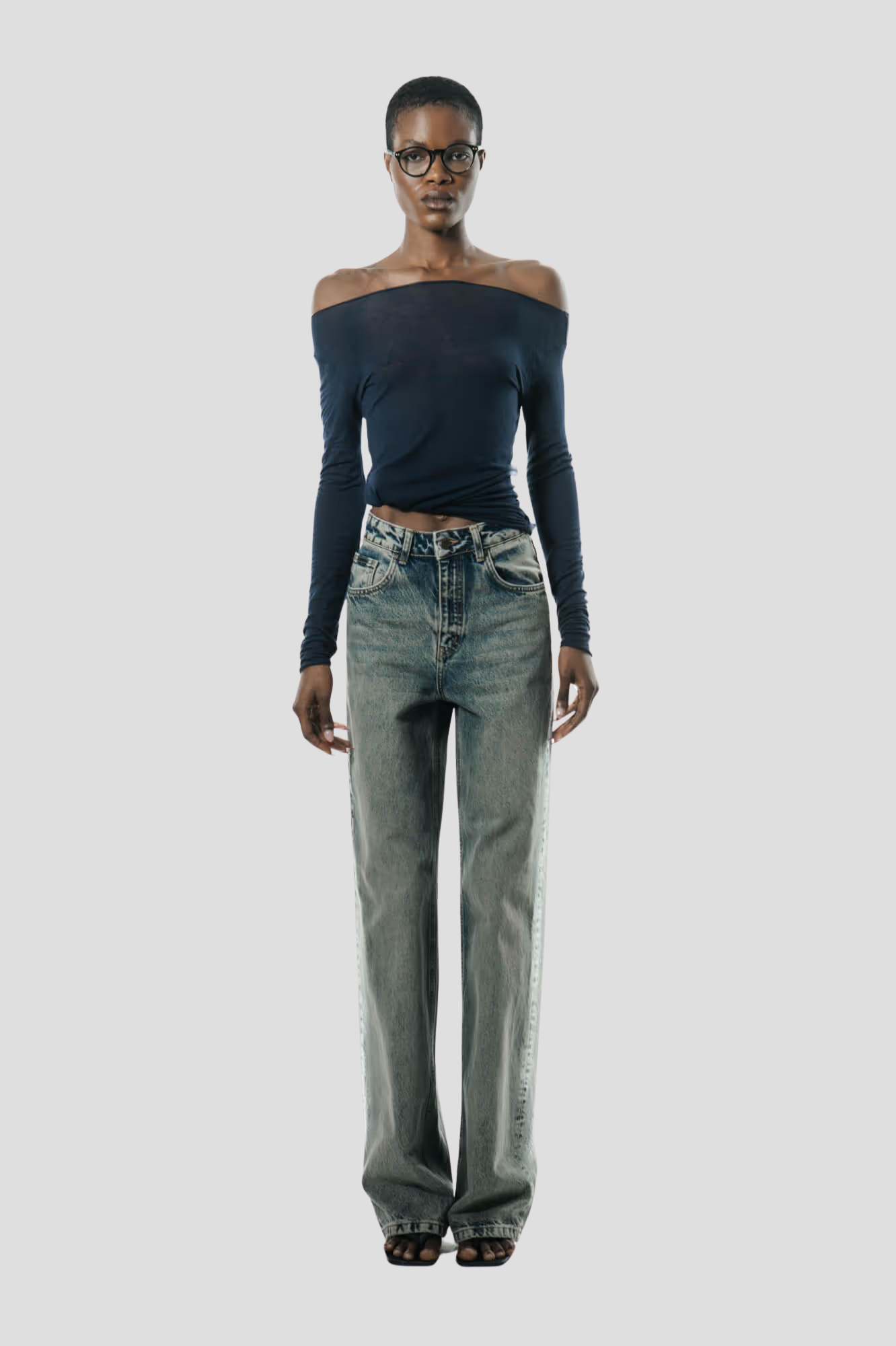 Vintage Washed | Mid Waist Straight-Leg Tall Jeans | 100% cotton