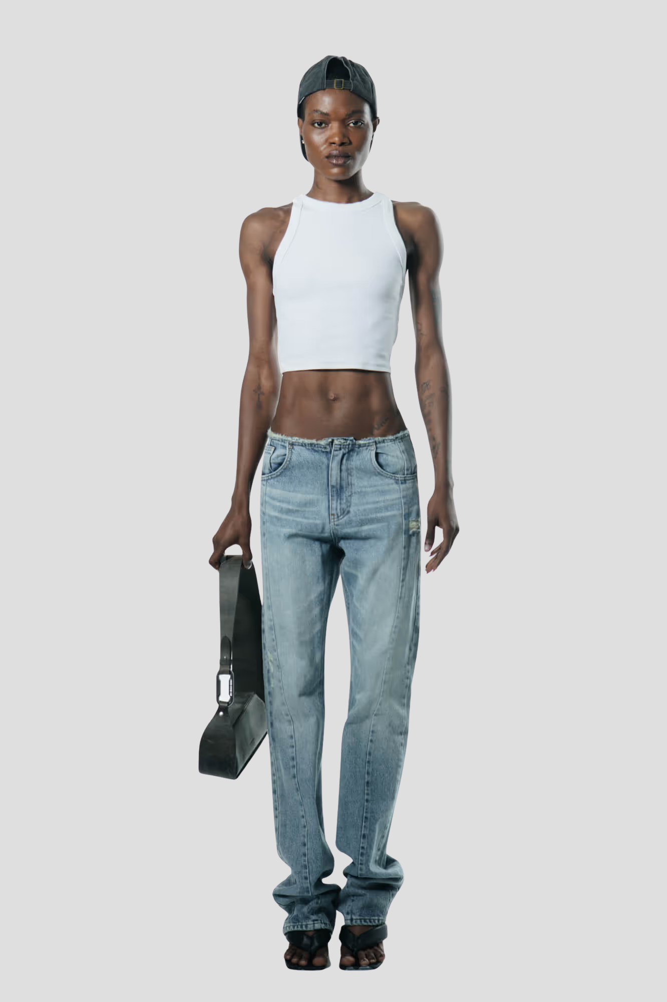 Raw Edge | Mid Waist Relaxed Tall Jeans | 100% cotton