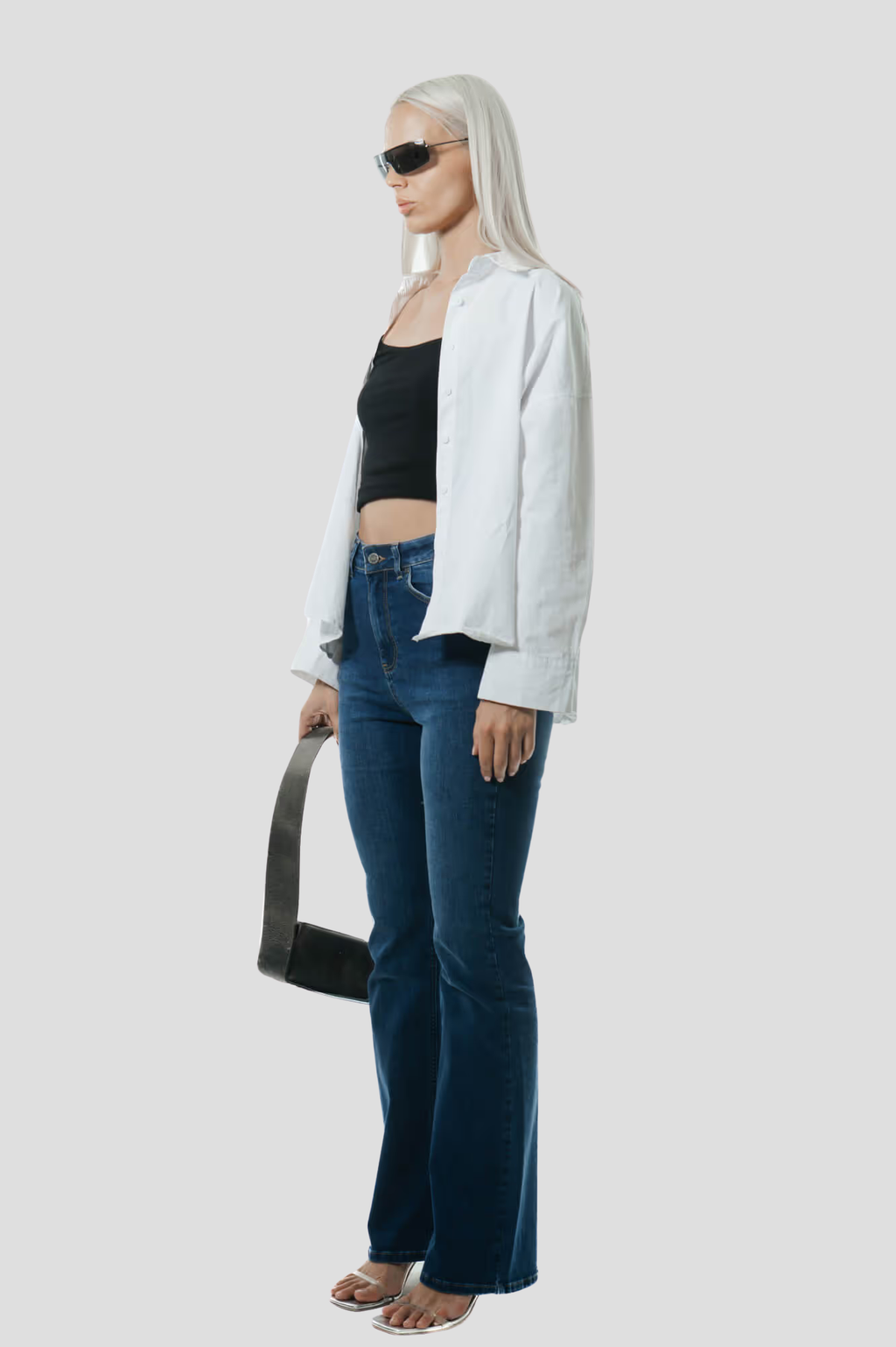 Classic Indigo | High Waist Soft Flare Tall Jeans | 99% cotton