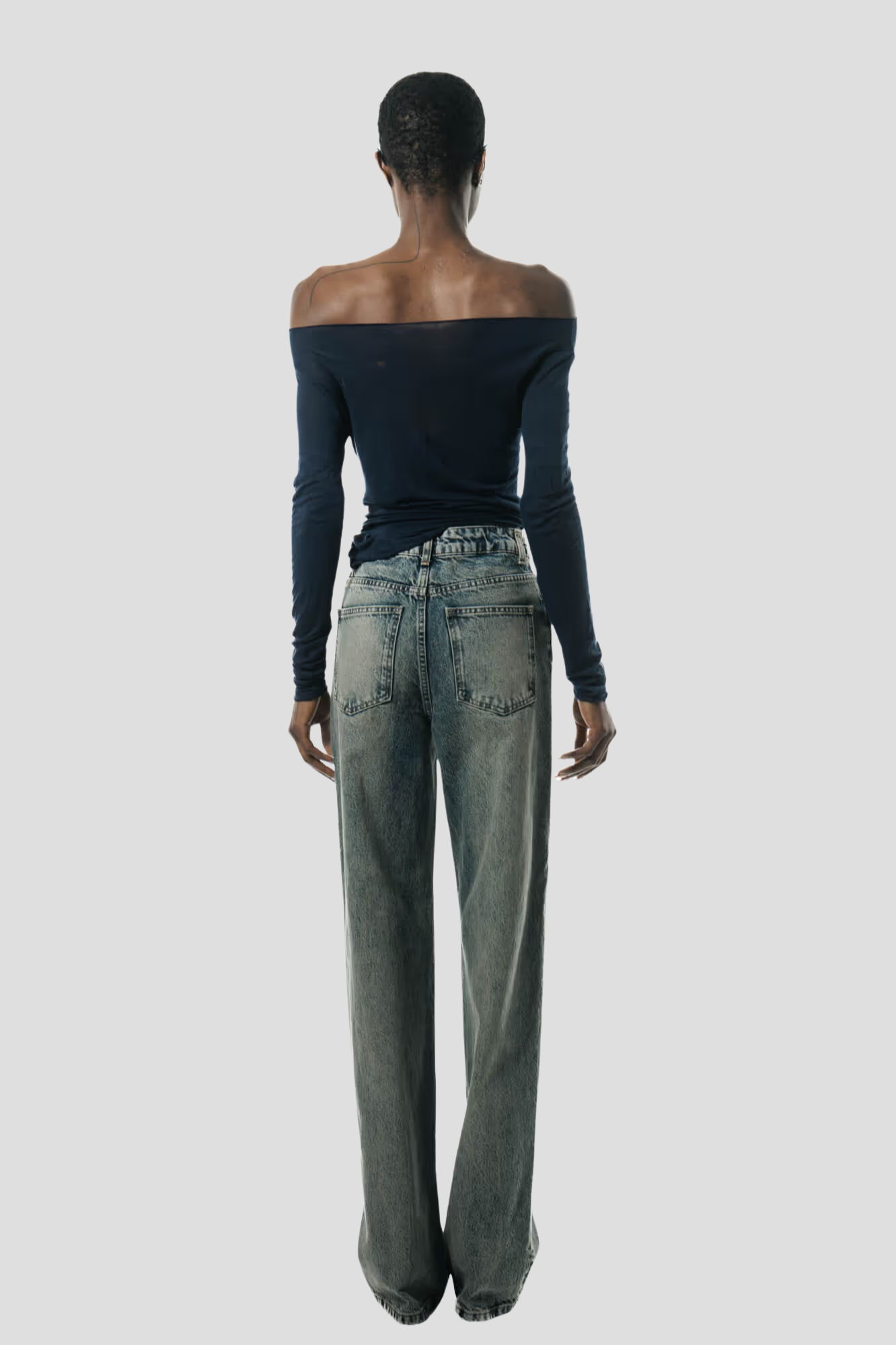 Vintage Washed | Mid Waist Straight-Leg Tall Jeans | 100% cotton