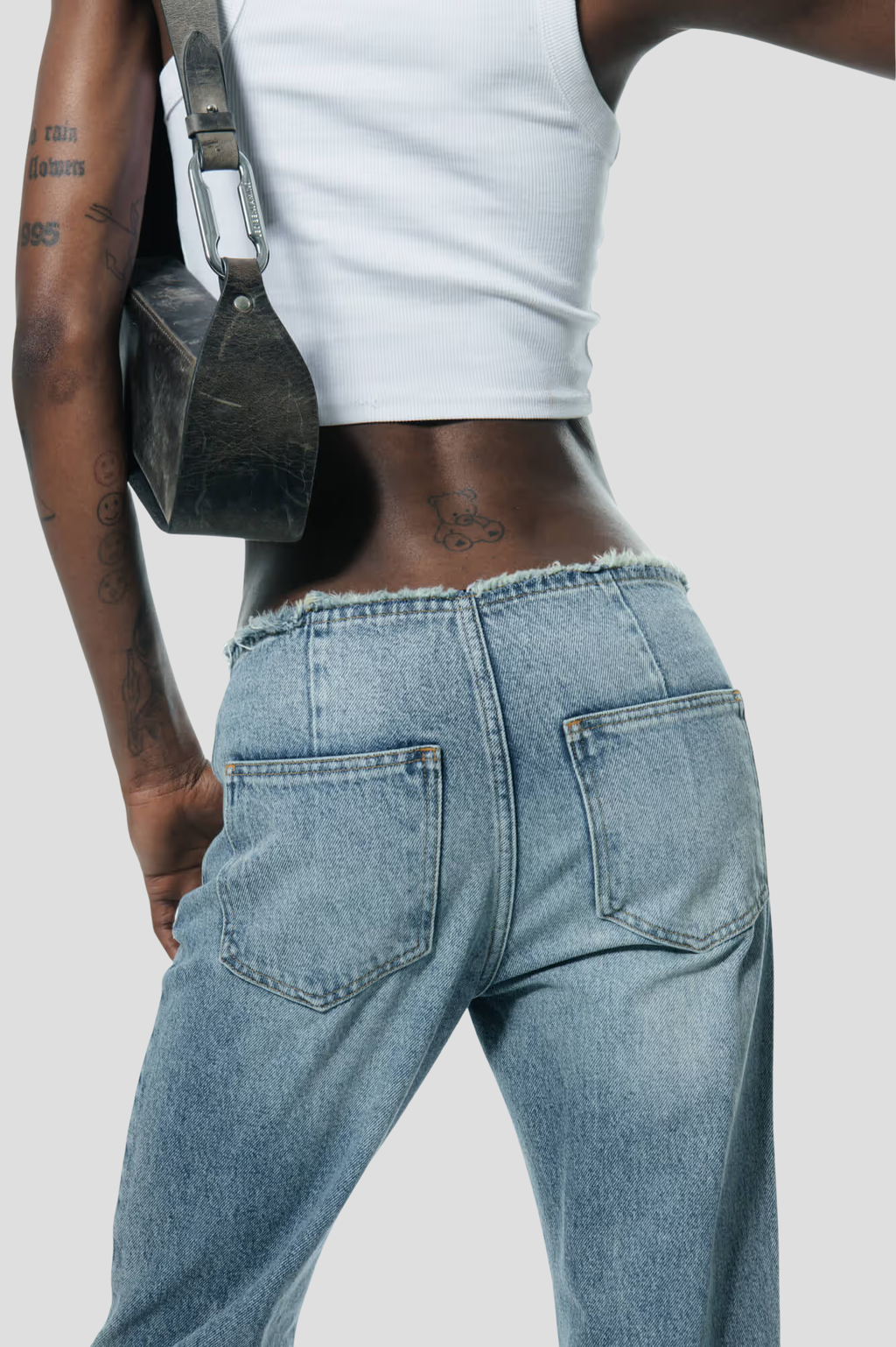 Raw Edge | Mid Waist Relaxed Tall Jeans | 100% cotton