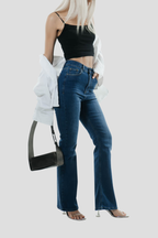 Classic Indigo | High Waist Soft Flare Tall Jeans | 99% cotton