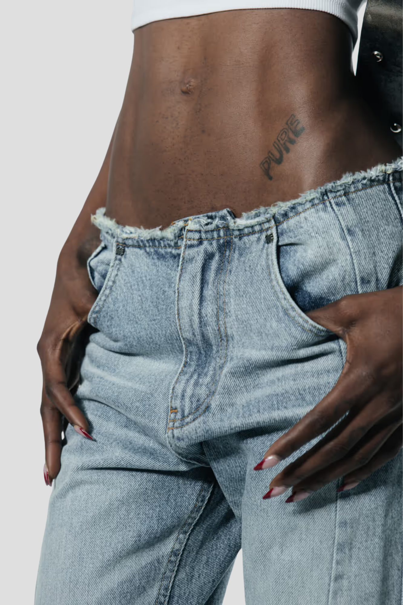 Raw Edge | Mid Waist Relaxed Tall Jeans | 100% cotton