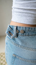 High Waist Straight Leg Jeans Tall | Light Blue | 100% Cotton