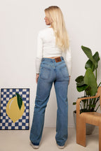 High Waist Straight Leg Jeans Tall | Regular Blue | 100% Cotton